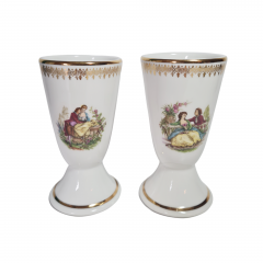 Бокалы винтажные Porcelaine De Luxe "Влюбленная пара", фарфор, 2 шт., 14.5 см, Франция, 1960-70гг.