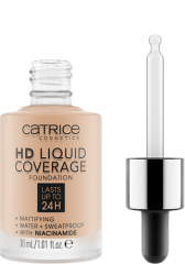 Catrice Make-up HD Liquid Coverage Foundation, Катрис Тональный крем для лица 24 часа, Sand Beige 30, 30 мл