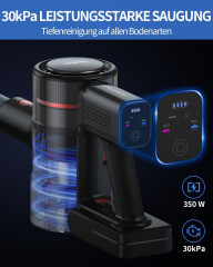 Redkey Redkey Akku-Stielstaubsauger P9, 350,00 W, 8 in 1 Staubsauger kabellos, 30KPa Akku Staubsauger mit LED-Burste, 2600 mAh Wechselakku,Duale HEPA-Filtration, Wandhalterung  Беспроводной пылесос Redkey P9, 350,00 Вт, беспроводной пылесос 8 в 1, аккумул