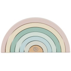 bieco Baby Motorikspielzeug Holz Stapelspiele Regenbogen Baustein Pastell Steckspiel Stapelspielzeug Детская моторика