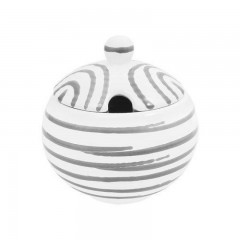 Gmundner Keramik Gmundner Keramik Graugeflammt Zuckerdose glatt mit Ausschnitt d: 10 cm / h: 11 cm Керамическая сахарница Gmundner серого цвета с пламенем, гладкая с вырезом d: 10 см / высота: 11 см