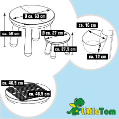 LittleTom Spieltisch rund inkl 1 Stuhl Blau Игровой стол круглый