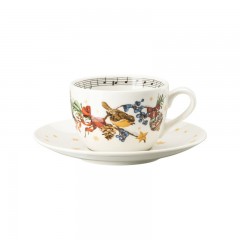 Hutschenreuther Hutschenreuther Sammelserie Weihnachtslied 2022 Set 2-tlg. Cappuccinotasse 0,22 L mit Untertasse 16 cm 'Leise rieselt der Schnee' Hutschenreuther Collection Series Christmas Carol 2022 Set 2 pcs. Чашка для капучино 0,22 л с блюдцем 16 см &quot;
