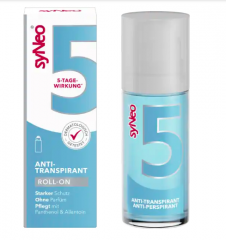 syNeo  Deo Roll-On Antitranspirant ohne Parfum, Шариковый Дезодорант антиперспирант с защитой от пота до 5 дней, 5 штук х 50 мл