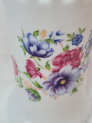 Lily Creek Белая фарфоровая ваза с резным краем и позолотой 24К "Букет цветов", 10 x 6,5 см, Германия, 1960-70гг.