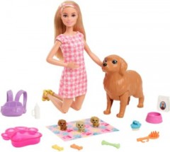 Mattel Barbie Puppe (blond) mit Hund  Welpen Кукла Барби (блондинка) с собачьими щенками