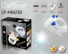 Cheffinger Cheffinger Handmixer 250W 7 Gange Mixer 4 Knethaken/Ruhrbesen Ruhrer Handruhrgerat, 250 W  Ручной миксер Cheffinger, 250 Вт, 7-скоростной миксер, 4 насадки для теста/венчик Ручной миксер Ruhrer, 250 Вт