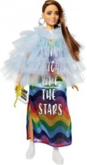 Mattel Barbie Extra Puppe mit Regenbogen-Kleid Кукла Barbie Extra в радужном платье