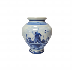 Delft Holland Ваза &quot;Мельница&quot;, дельфтский фарфор, 10,5 x 8 см, Голландия, 1960-70гг.