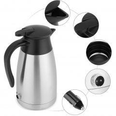 PRANITE PRANITE Wasserkocher 1000 ml Edelstahl Auto Wasserkocher tragbarer Wasserbecher, 1 l, 120,00 W  Чайник PRANITE, 1000 мл, автомобильный чайник из нержавеющей стали, портативная чашка для воды, 1 л, 120,00 Вт