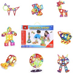 COSTWAY Magnetspielzeug 158 Teile Magnetische Bausteine Магнитная игрушка 158 деталей Магнитные строительные блоки