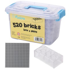 Katara Bausteine Box-Set mit 520 Steinen + Platte + Box Набор строительных блоков из 520 кирпичей + пластина + коробка