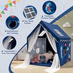 COSTWAY® Spielzelt Spielhaus mit Vorhang  Matte fur 2-4 Kinder Игровая палатка с ковриком для штор для 2-4 детей.