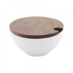 Friesland Friesland Chai Weiss - Nussbaum Zuckerdose mit Holzdeckel aus Nussbaumholz d: 10 cm Friesland Chai Weiss - сахарница из ореха с деревянной крышкой из ореха d: 10 см