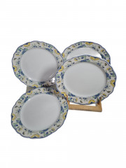 Тарелка винтажная Hutschenreuther с ботаническим принтом, фарфор, 4 шт., 25 см, Германия, 1970-80гг.