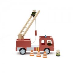 Kids Concept Feuerwehrauto Aiden aus Holz mit Zubehor Spielzeugautos Пожарная машина Эйден из дерева с аксессуарами машинки