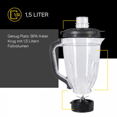 Gutfels Gutfels Akku-Stabmixer MU 8401, 240,00 W, inkl. 1500 ml Behalter, kabelloser Betrieb, einfache Reinigung  Беспроводной ручной блендер Gutfels MU 8401, 240,00 Вт, включая контейнер на 1500 мл, беспроводное управление, легкая очистка