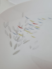 Тарелки винтажные Thomas с цветными мазками, фарфор, 3 шт., Германия, 1960-70гг.