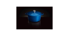 Napoleon Napoleon Brater aus Gusseisen, emailliert,  O 23cm, 4 Liter blau/weiss, mit Deckel  blau/weiss Жаровня Наполеон чугунная, эмалированная, O 23см, 4 литра, синяя/белая, с крышкой