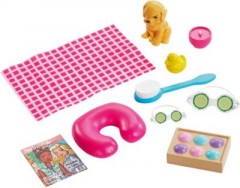 Mattel Barbie Wellness Spa Puppe und Spielset mit Hundchen und 9 Zubehorteilen Кукла Barbie Wellness Spa и игровой набор со щенком и 9 аксессуарами