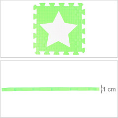 relaxdays 45 x Puzzlematte Sterne weiss-grun 45 x коврик-пазл звезды бело-зеленый