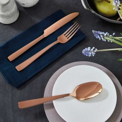 Sambonet Flat - Edelstahl / PVD Kupfer Besteckset 36-tlg. Vollheft / Monoblock Набор столовых приборов Sambonet Flat из нержавеющей стали / меди с PVD-покрытием, 36 предм. Полный буклет/моноблок