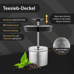 Impolio Impolio Wasser-/Teekocher Glas Wasserkocher mitTemp.-Einstellung, Teesieb  TUV Sud GS-Zert., 2200 W  Стеклянный чайник для воды/чая Impolio с регулировкой температуры, ситечко для чая, сертификат TUV Sud GS, 2200 Вт