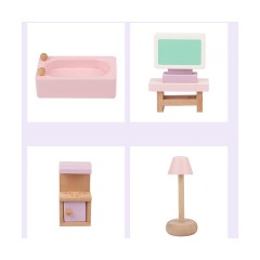 TOPMELON Miniatur Kleinmobel Holzspielzeug Wohnzimmer Kuche Komponenten Миниатюрная небольшая мебель