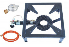 Wehmann Wehmann Gaskocher 10,5 KW Profi 4 Fuss Hockerkocher, mit Gasschlauch und Druckregler  Газовая плита Wehmann 10,5 кВт профессиональная плита-табурет высотой 4 фута с газовым шлангом и регулятором давления