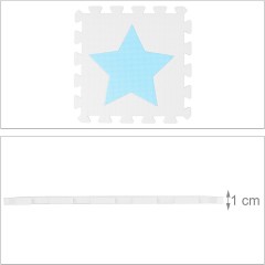 relaxdays 45 x Puzzlematte Sterne weiss-blau 45 x коврик-пазл звезды бело-голубой
