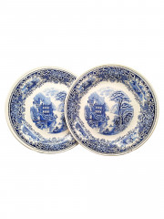 Тарелки винтажные Myott, Ironstone Staffordshire / Коллекция &quot;Cambridge Old England&quot;, фарфор, 2 шт., 28 см, Великобритания, 1960-70гг.