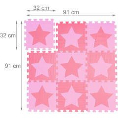 relaxdays 27 x Puzzlematte Sterne rosa-pink 27 x коврик-пазл звезды розово-розовый