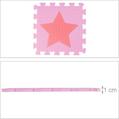 relaxdays 27 x Puzzlematte Sterne rosa-pink 27 x коврик-пазл звезды розово-розовый