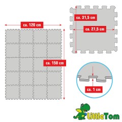 LittleTom Puzzlematte Uni Braun Dunkelblau 20 Teile Коврик-пазл Uni Brown Dark Blue 20 деталей
