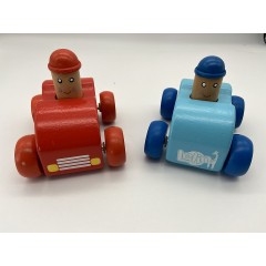 Lelin Holzspielzeug 2 Fahrzeuge mit Soundeffekt Деревянная игрушка 2 машины со звуковым эффектом