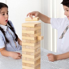 COSTWAY Wackelturm 54 Blocke aus Kiefernholz Качающаяся башня из 54 блоков из сосны.