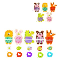 Tooky Toy Spielzeug Nahspiel Holz-Tiere TL417 Motorikspielzeug Игрушка крупного плана Деревянные животные TL417 Игрушка на моторику