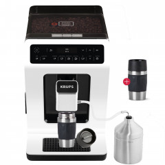 Krups Krups Kaffeevollautomat EA8911 Evidence, inkl. Milchbehalter, intuitiver OLED-Display, intuitiver OLED-Display + Emsa Travel Mug Compact (schwarz) 0,3 l  Полностью автоматическая кофемашина Krups EA8911 Evidence, включая контейнер для молока, интуит