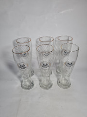 Немецкие пивные бокалы винтажные Linderhof / Brauerei Rapp, в заводской упаковке, 6 шт., 0.5 л, 24.5 см, Германия, 1970-80гг.
