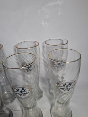 Немецкие пивные бокалы винтажные Linderhof / Brauerei Rapp, в заводской упаковке, 6 шт., 0.5 л, 24.5 см, Германия, 1970-80гг.