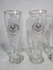 Немецкие пивные бокалы винтажные Linderhof / Brauerei Rapp, в заводской упаковке, 6 шт., 0.5 л, 24.5 см, Германия, 1970-80гг.