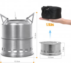 flowgoer flowgoer Gaskocher Campingkocher Holzofen Mini Holzvergaser Faltbar, Tragbar Kompakt Hobo Kocher fur Picknick BBQ Camping Wandern Reisen  Flowgoer Газовая плита Кемпинговая печь Дровяная печь Мини дровяной карбюратор Складная портативная компактн