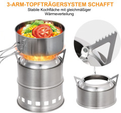 flowgoer flowgoer Gaskocher Campingkocher Holzofen Mini Holzvergaser Faltbar, Tragbar Kompakt Hobo Kocher fur Picknick BBQ Camping Wandern Reisen  Flowgoer Газовая плита Кемпинговая печь Дровяная печь Мини дровяной карбюратор Складная портативная компактн