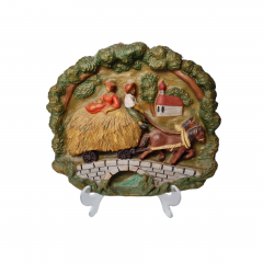 Объемная картина &quot;Телега с сеном&quot;, 21 x 22,5 x 2,5 см, Германия, 1960-70гг.