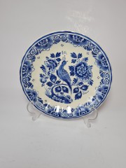 Delft Делфтский фарфор Винтажная тарелка &quot;Птица и цветы&quot; 20см, Голландия 1960г.