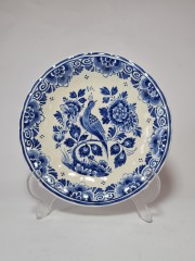 Delft Делфтский фарфор Винтажная тарелка &quot;Птица и цветы&quot; 20см, Голландия 1960г.