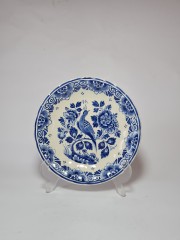 Delft Делфтский фарфор Винтажная тарелка &quot;Птица и цветы&quot; 20см, Голландия 1960г.