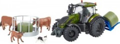 TOMY Traktor Metallic Olivgrun Valtra Spielset mit Zubehor (1:32) Игровой набор Valtra Tractor Metallic Olive Green с аксессуарами (1:32)