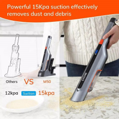 ILIFE ILIFE Akku-Handstaubsauger M50, 110,00 W, Beutellos, integrierte LED Beleuchtung, 3 versch. Aufsatze, 600g leicht  Беспроводной ручной пылесос ILIFE M50, 110,00 Вт, без мешка, встроенное светодиодное освещение, 3 разные насадки, лампа 600 г