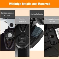 COSTWAY Motorrad Aprilia 12 V mit Lichter  Musik ab 3 Jahre Мотоцикл Aprilia 12 V со световой музыкой от 3-х лет